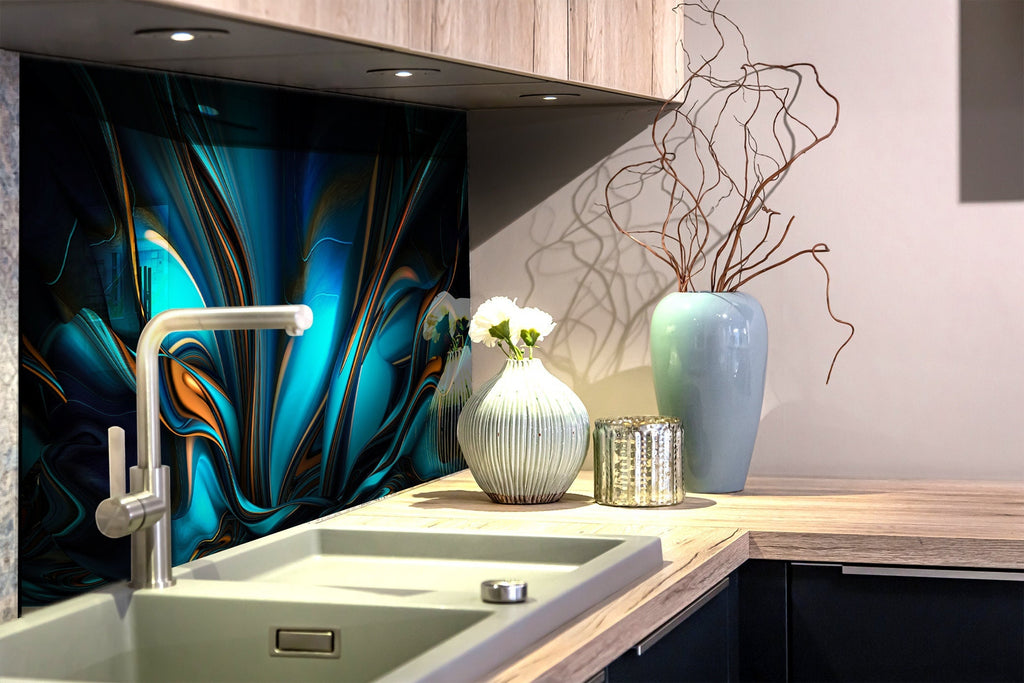 Abstract Tempered Glass Backsplash-BacksplashArtworks