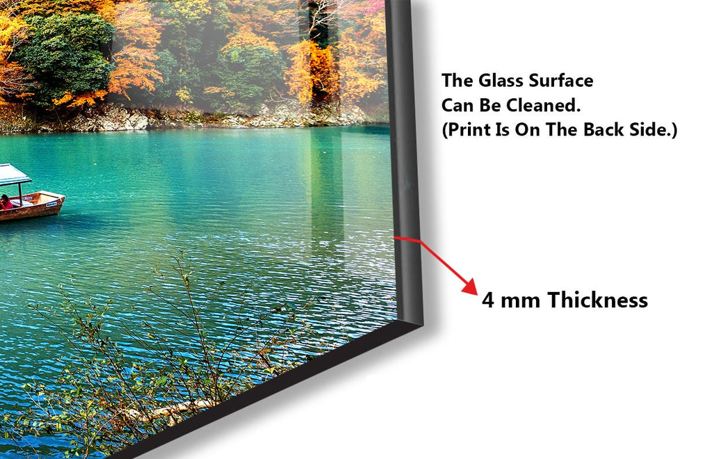 Autumn Serenity Lake – Glass Kitchen Backsplash-BacksplashArtworks