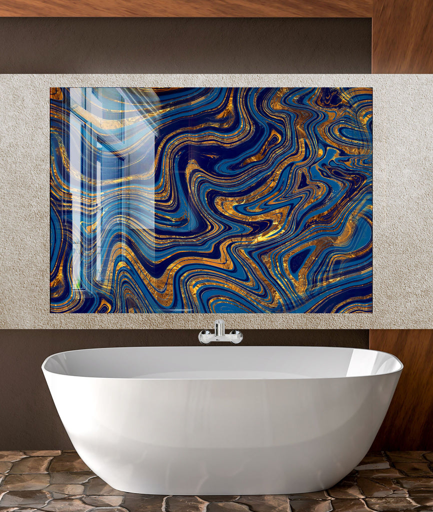 Abstract Tempered Glass Backsplash-BacksplashArtworks