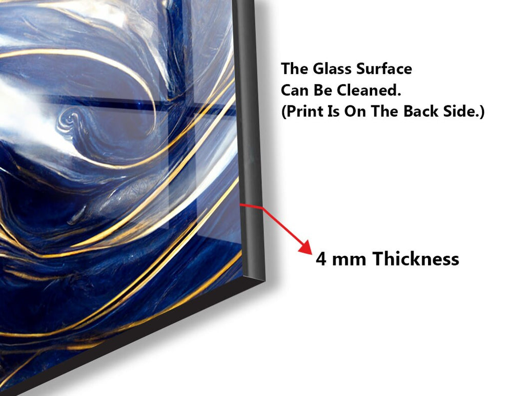 Royal Waves - Glass Bathroom Backsplash-BacksplashArtworks