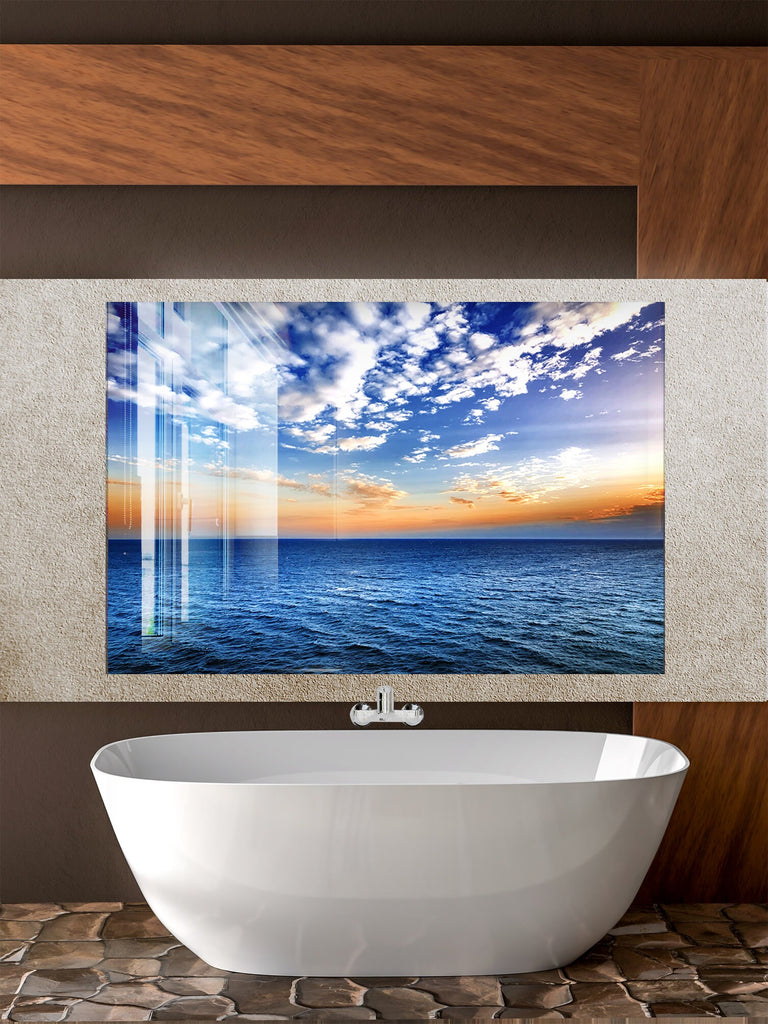 Ocean Horizon Sunset - Glass Kitchen Backsplash-BacksplashArtworks