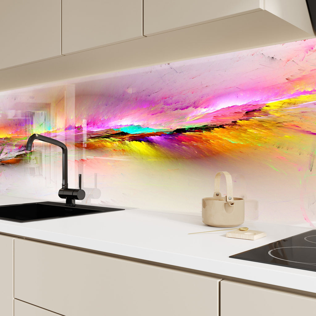 Abstract Tempered Glass Backsplash-BacksplashArtworks
