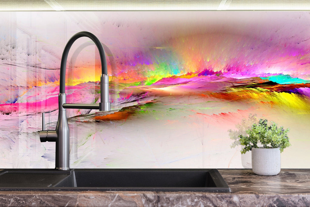 Abstract Tempered Glass Backsplash-BacksplashArtworks