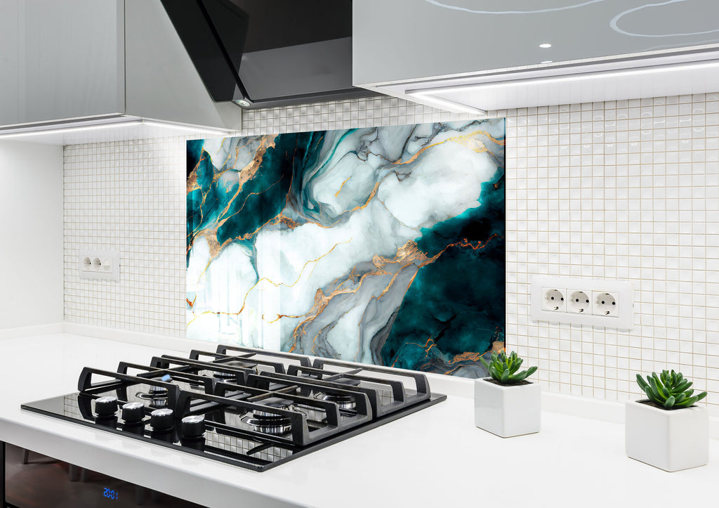 Abstract Tempered Glass Backsplash-BacksplashArtworks