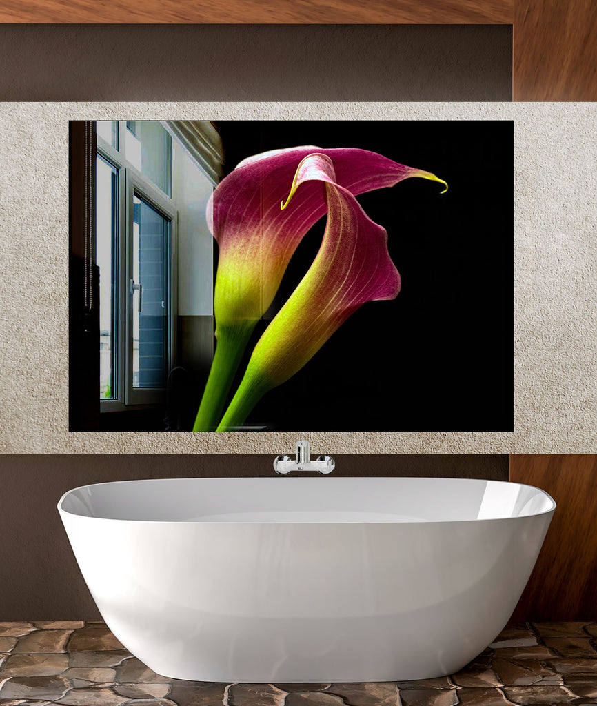 Botanical Floral Tempered Glass Backsplash-BacksplashArtworks