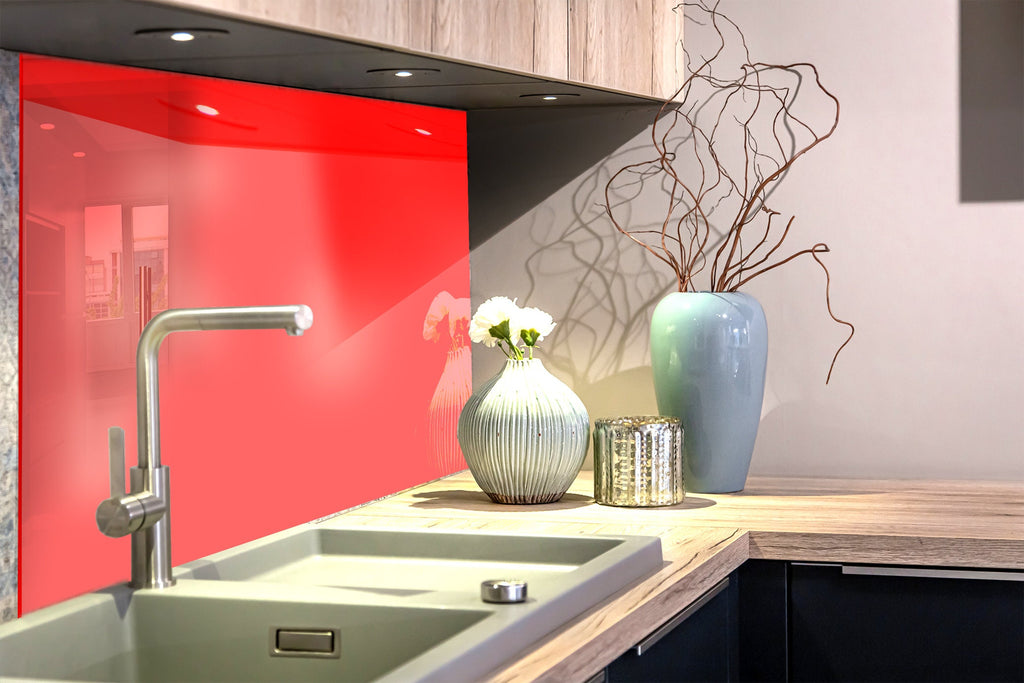 Tropical Pink - Tempered Glass Backsplash-BacksplashArtworks