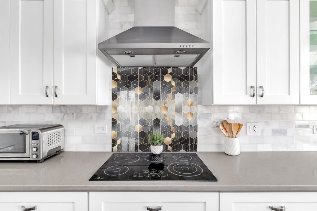 Abstract Tempered Glass Backsplash-BacksplashArtworks