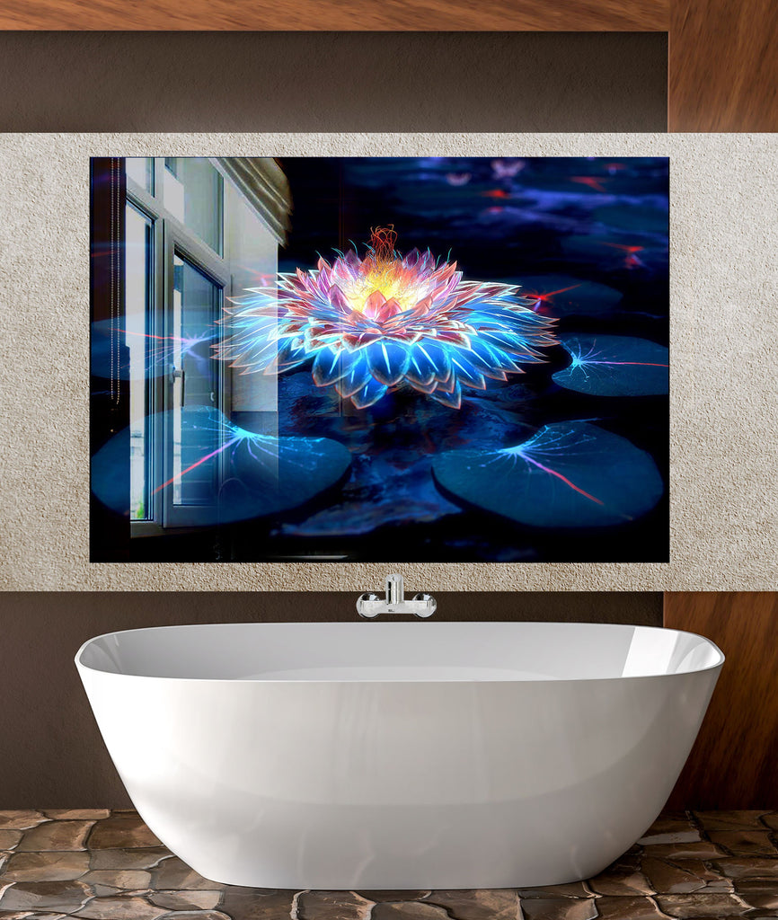 Botanical Floral Tempered Glass Backsplash-BacksplashArtworks
