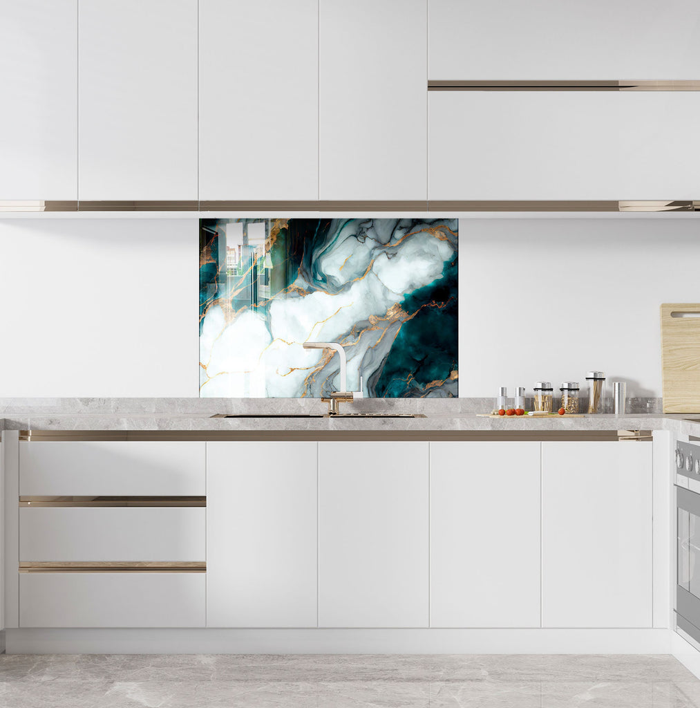 Abstract Tempered Glass Backsplash-BacksplashArtworks