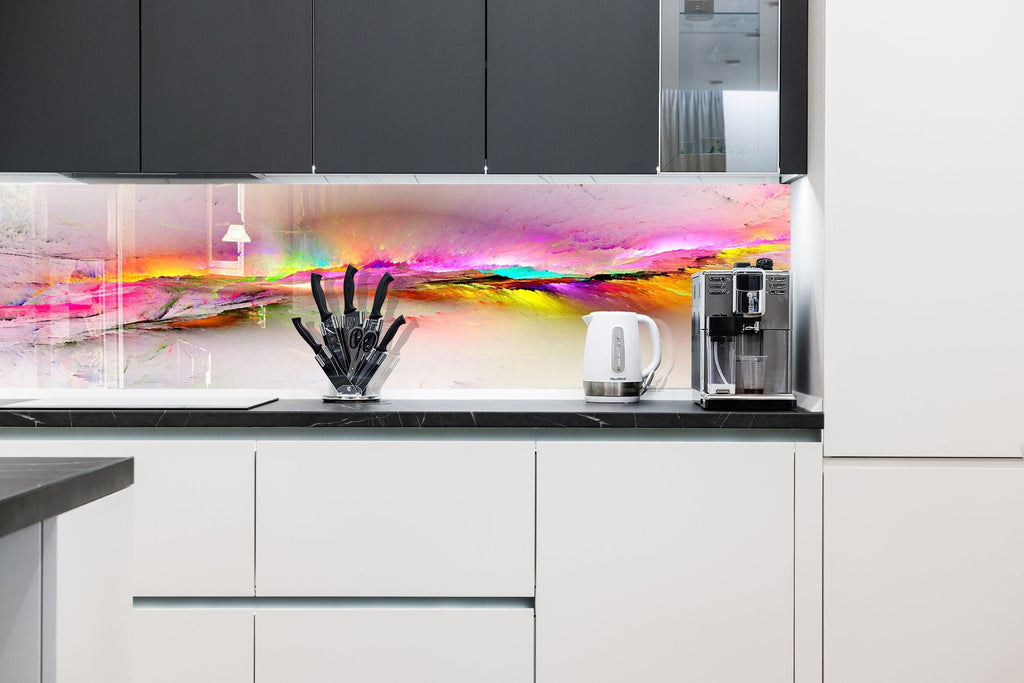 Abstract Tempered Glass Backsplash-BacksplashArtworks