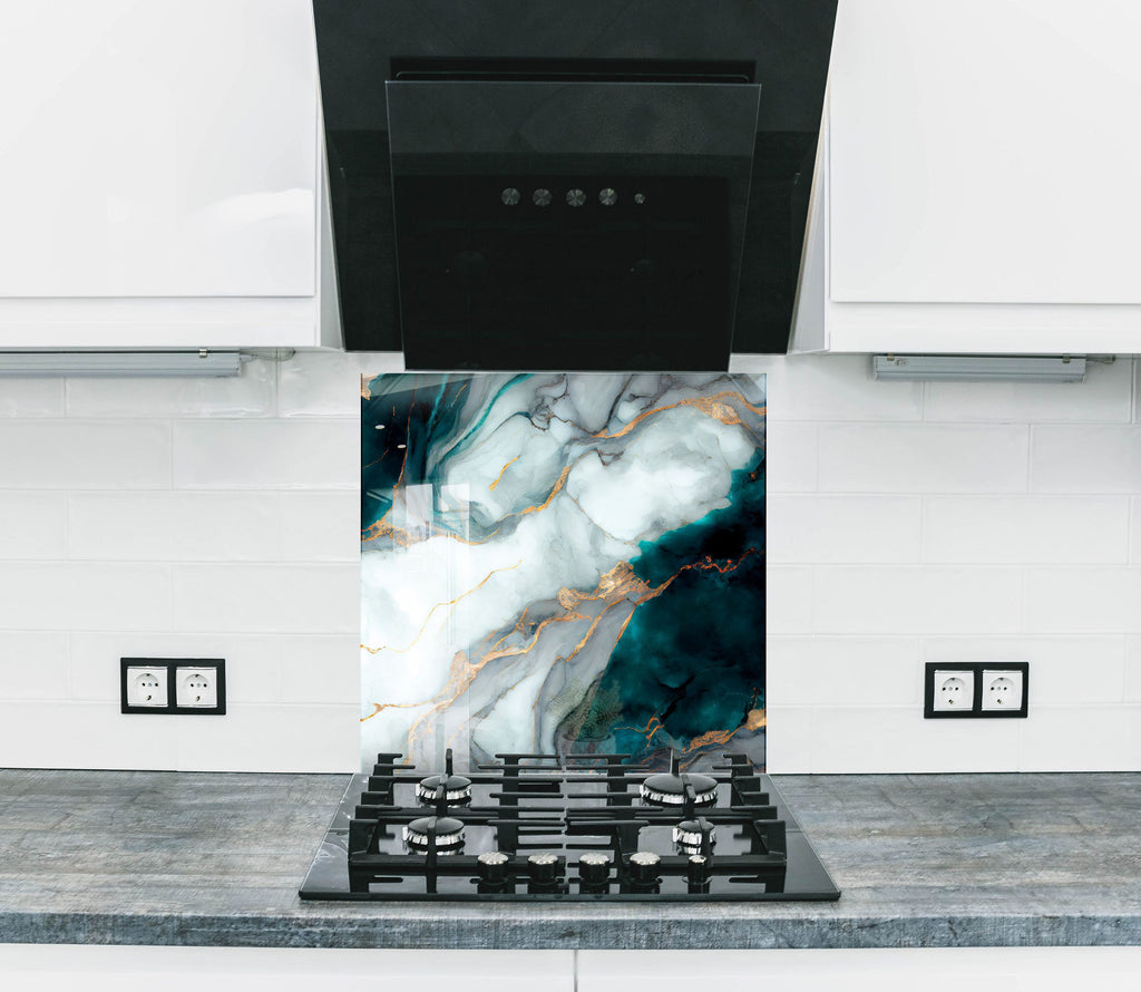 Abstract Tempered Glass Backsplash-BacksplashArtworks
