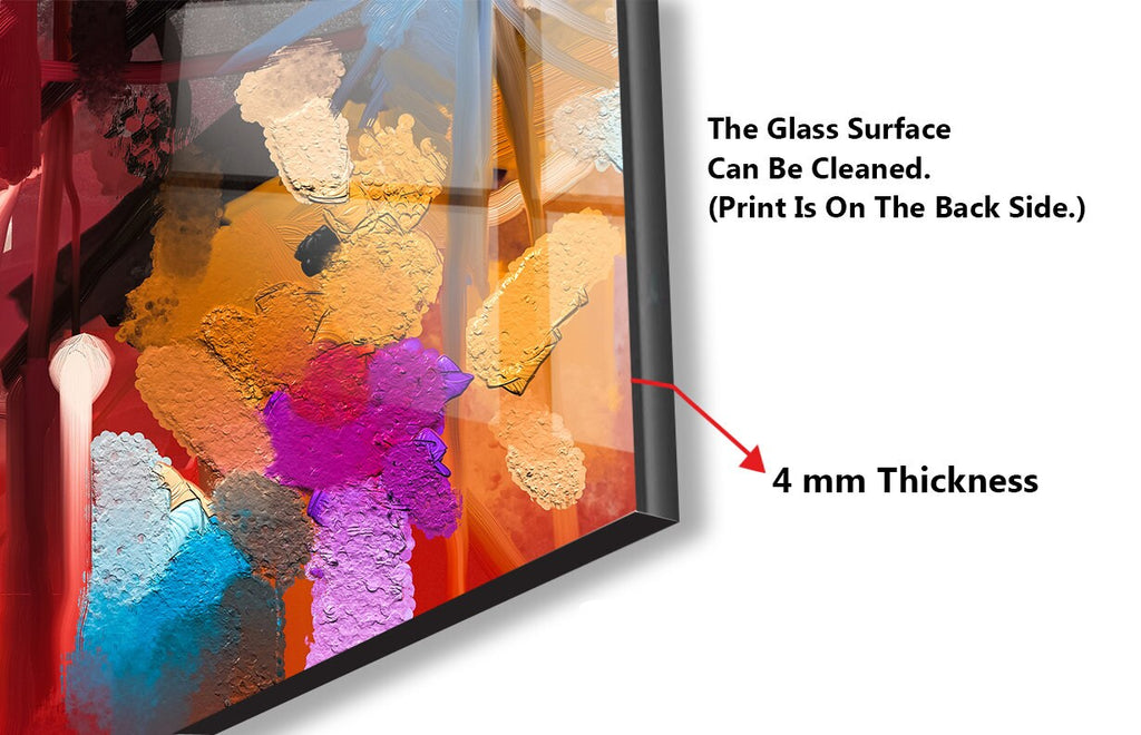 Botanical Floral Tempered Glass Backsplash-BacksplashArtworks