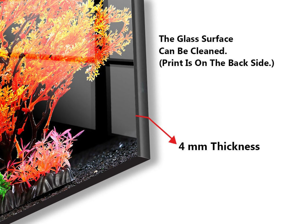 Botanical Floral Tempered Glass Backsplash-BacksplashArtworks