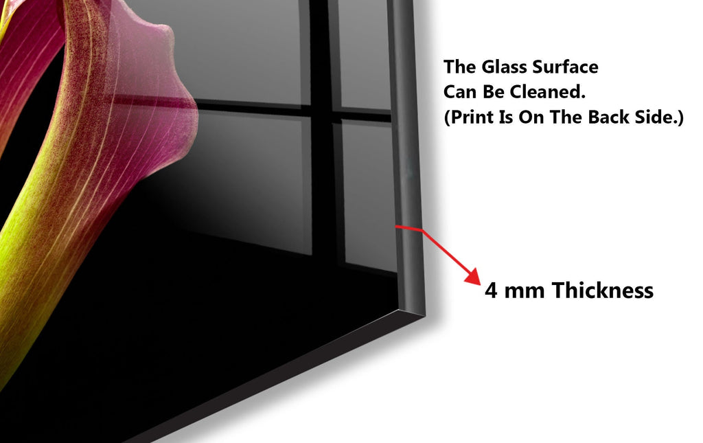 Botanical Floral Tempered Glass Backsplash-BacksplashArtworks