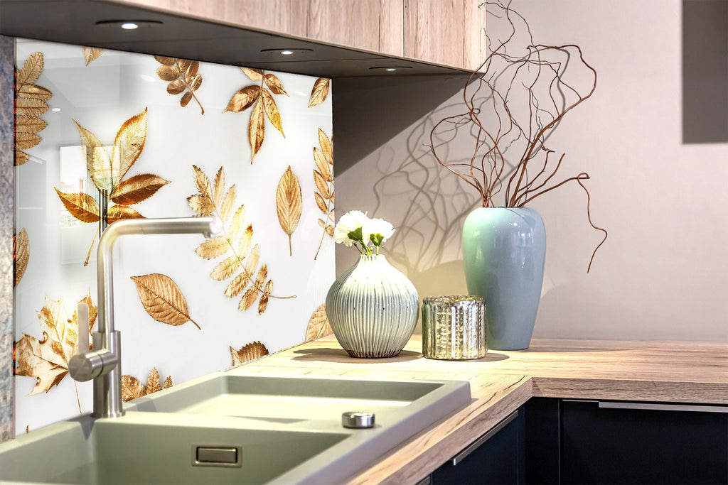 Leafs Tempered Glass Backsplash-BacksplashArtworks