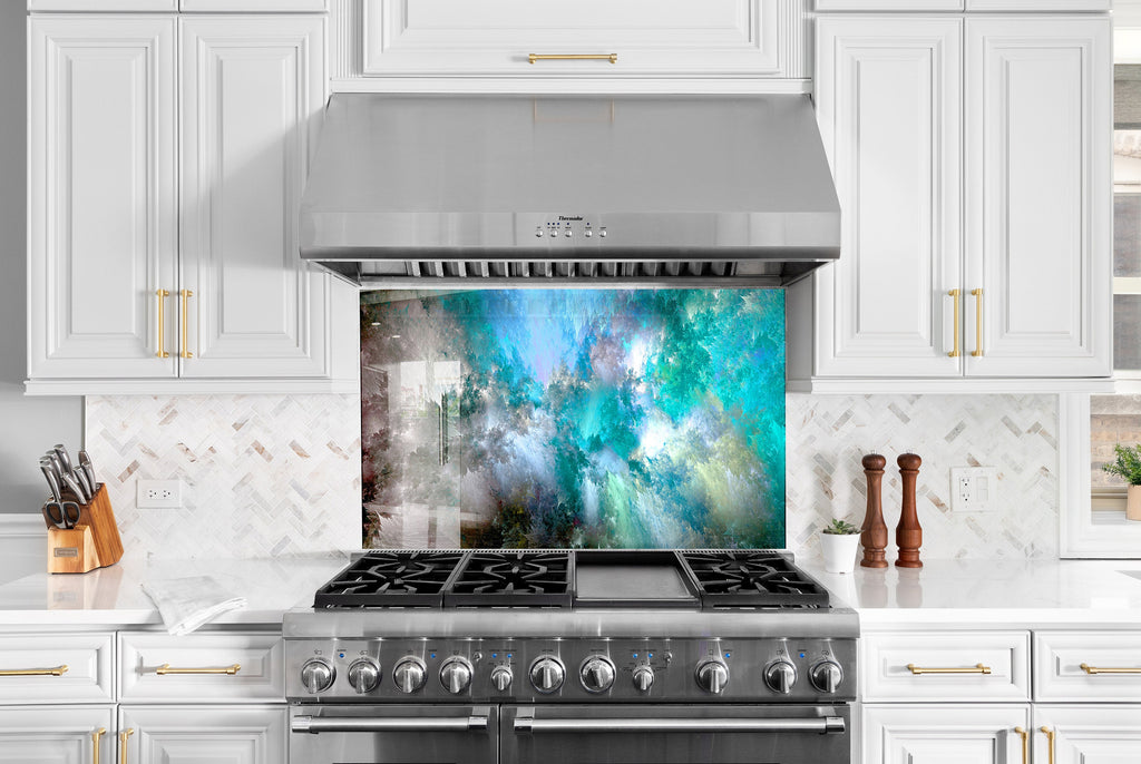 Abstract Tempered Glass Backsplash-BacksplashArtworks