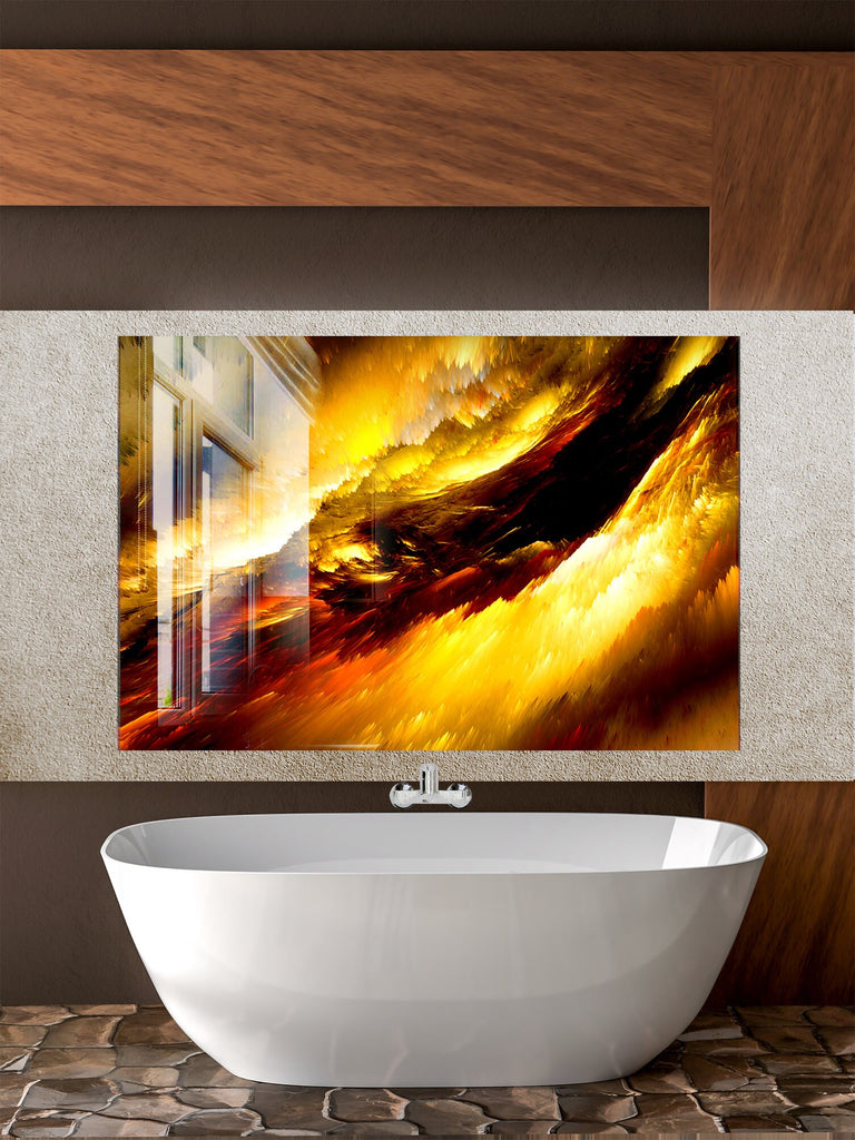 Abstract Tempered Glass Backsplash-BacksplashArtworks