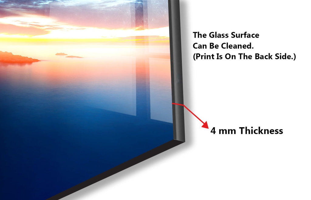 Moonlit Ocean Horizon - Glass Kitchen Backsplash-BacksplashArtworks