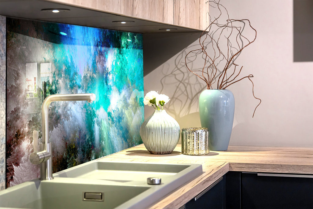 Abstract Tempered Glass Backsplash-BacksplashArtworks