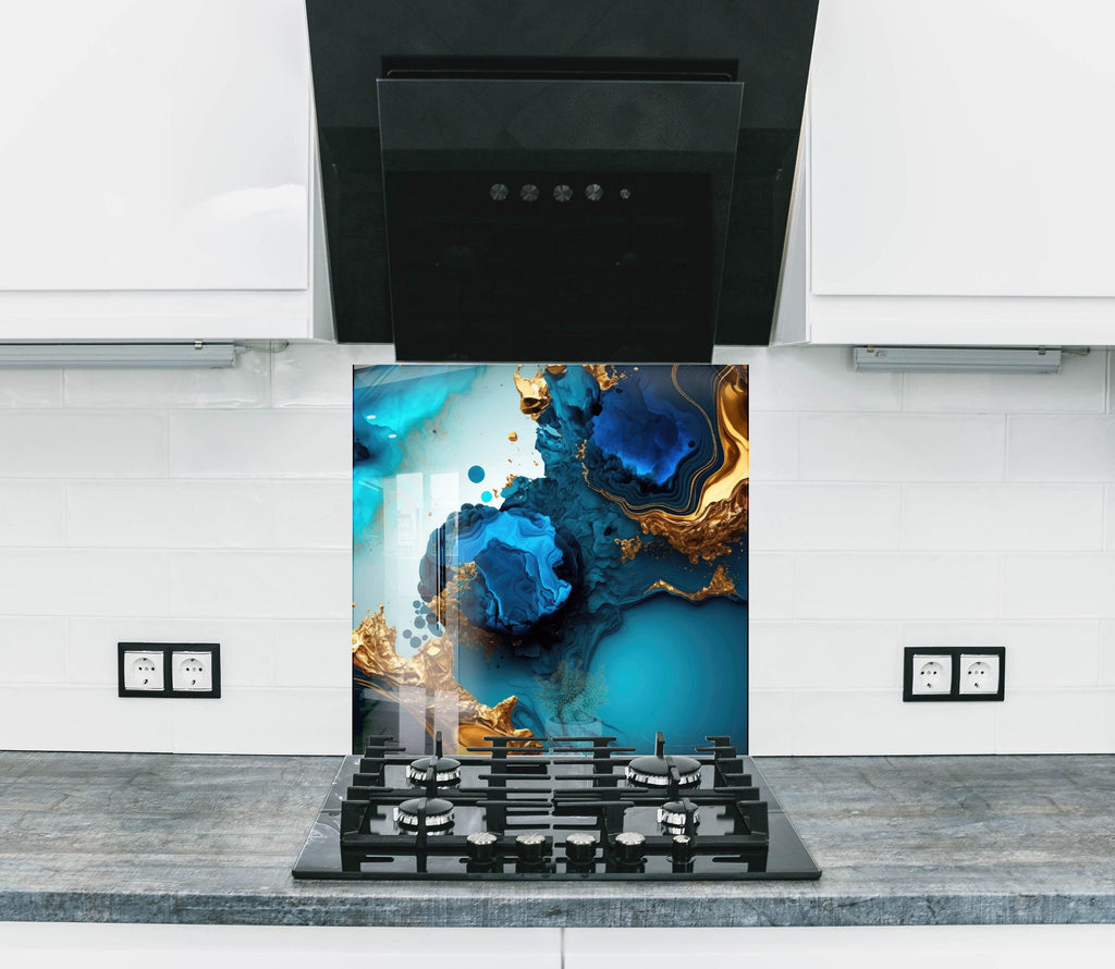 Abstract Tempered Glass Backsplash-BacksplashArtworks