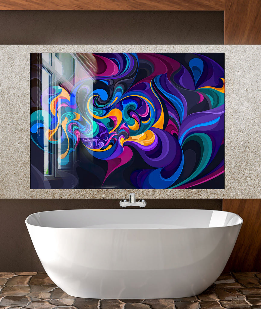 Abstract Tempered Glass Backsplash-BacksplashArtworks