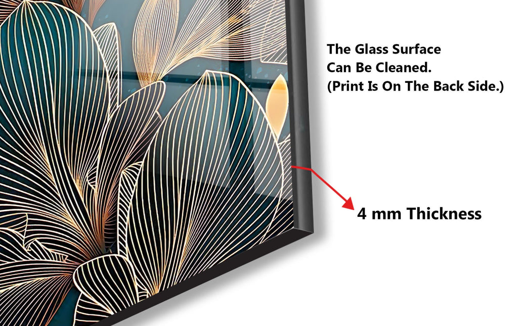 Botanical Floral Tempered Glass Backsplash-BacksplashArtworks