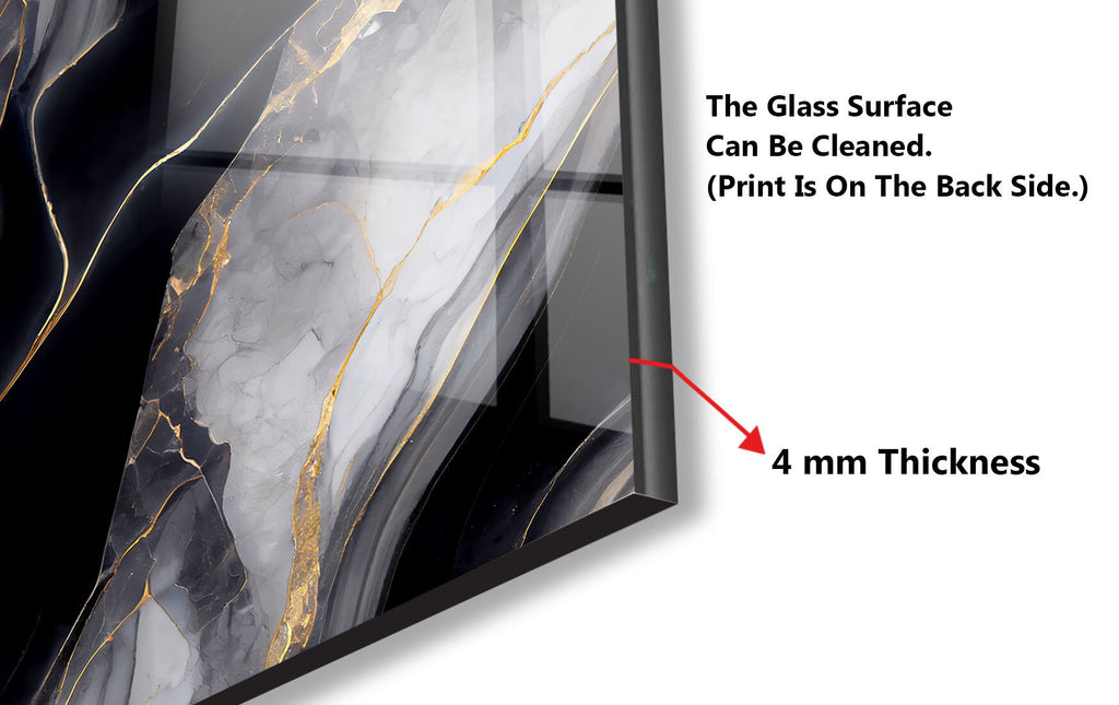 Luxe Marble Elegance - Glass Kitchen Backsplash-BacksplashArtworks