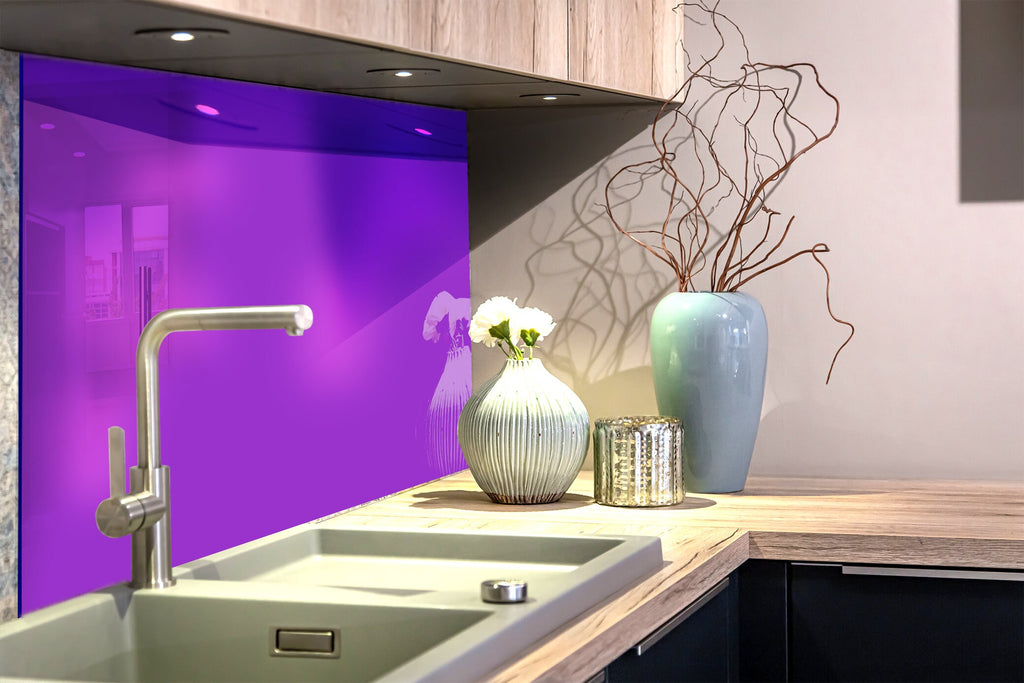 Neon Purple - Tempered Glass Backsplash-BacksplashArtworks