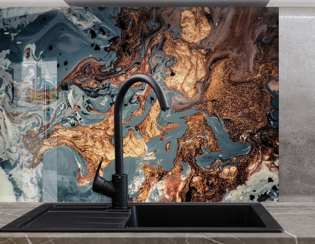 Abstract Tempered Glass Backsplash-BacksplashArtworks