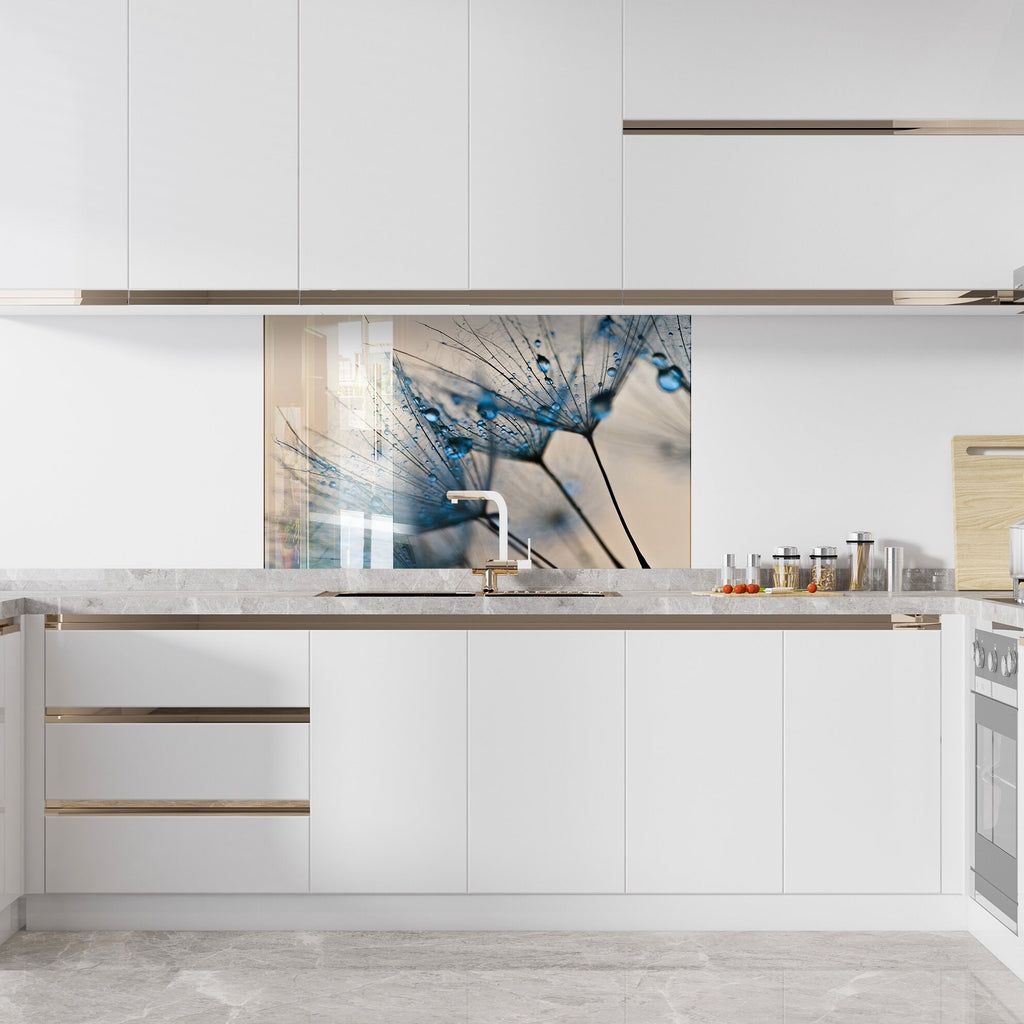 Botanical Floral Tempered Glass Backsplash-BacksplashArtworks