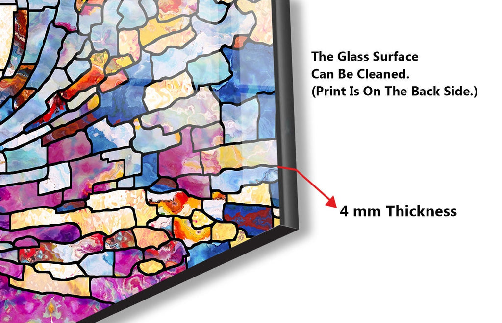 Celestial Swirl Stained Wall Art - Glass Kitchen Backsplash-BacksplashArtworks