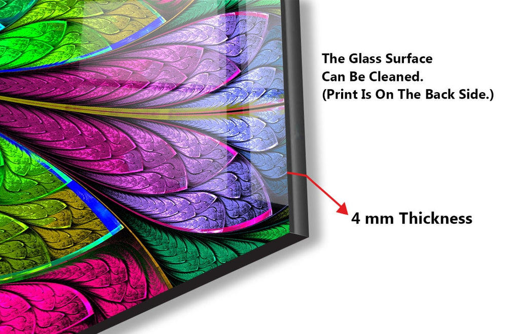 Multicolor Stained Glass Design - Glass Kitchen Backsplash-BacksplashArtworks