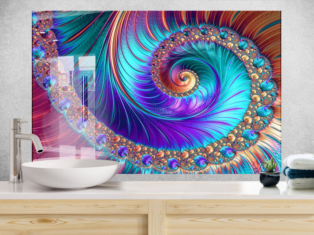Abstract Tempered Glass Backsplash-BacksplashArtworks