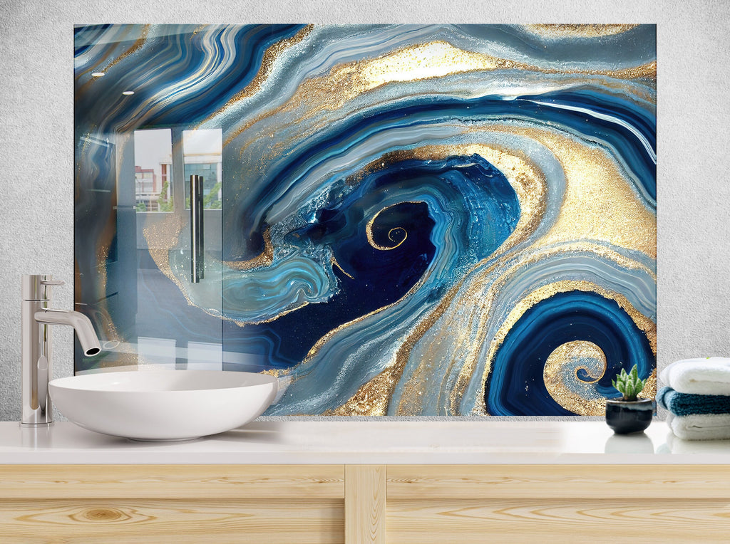 Abstract Tempered Glass Backsplash-BacksplashArtworks