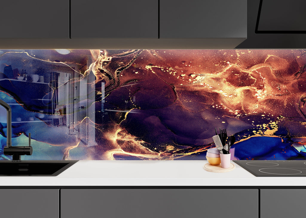 Abstract Tempered Glass Backsplash-BacksplashArtworks