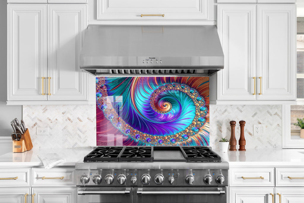 Abstract Tempered Glass Backsplash-BacksplashArtworks