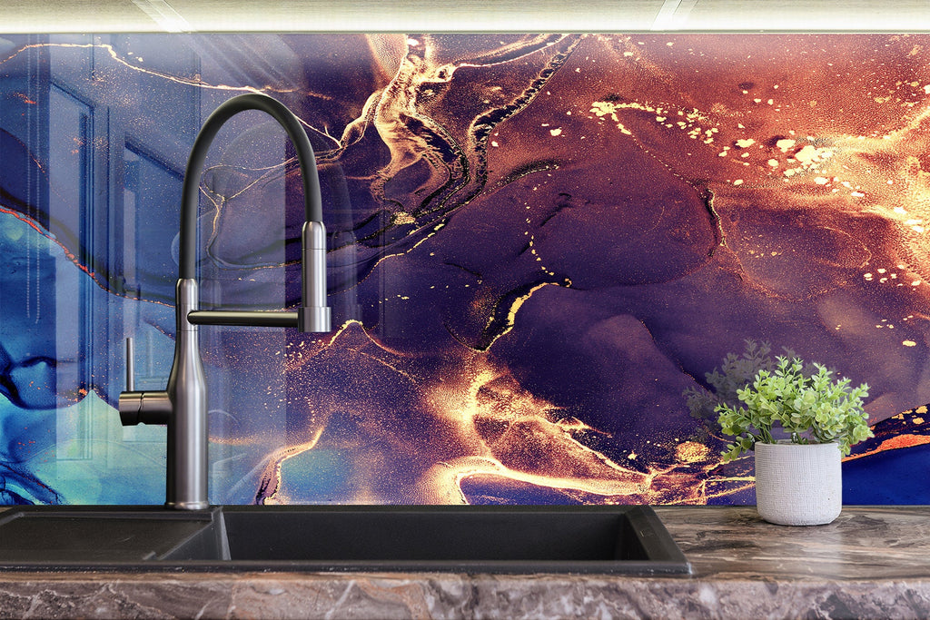 Abstract Tempered Glass Backsplash-BacksplashArtworks