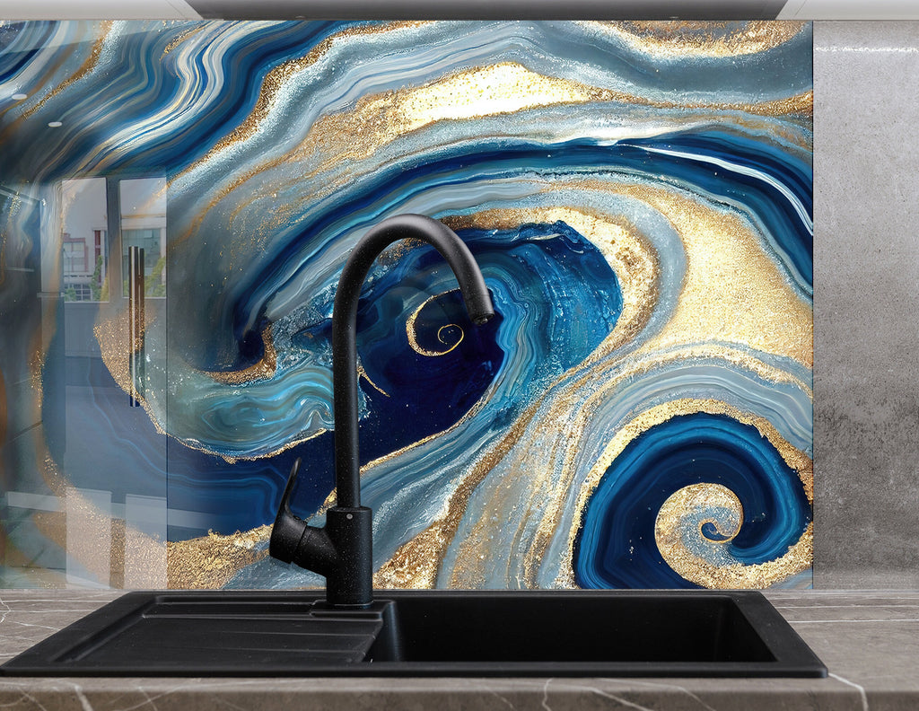 Abstract Tempered Glass Backsplash-BacksplashArtworks