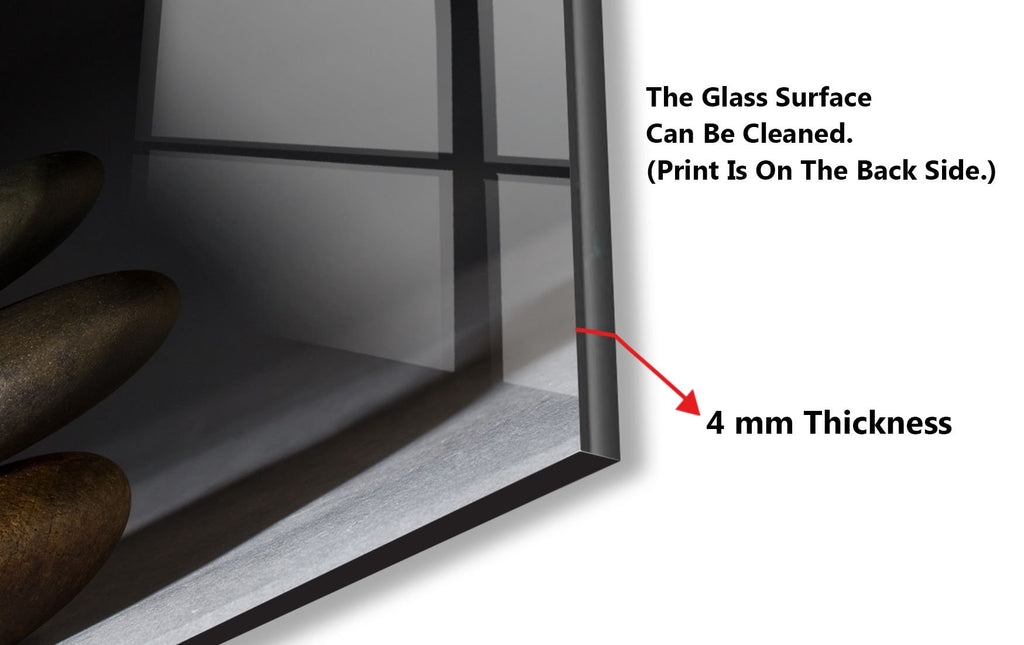 Zen Spa Stones Tempered Glass Backsplash-BacksplashArtworks
