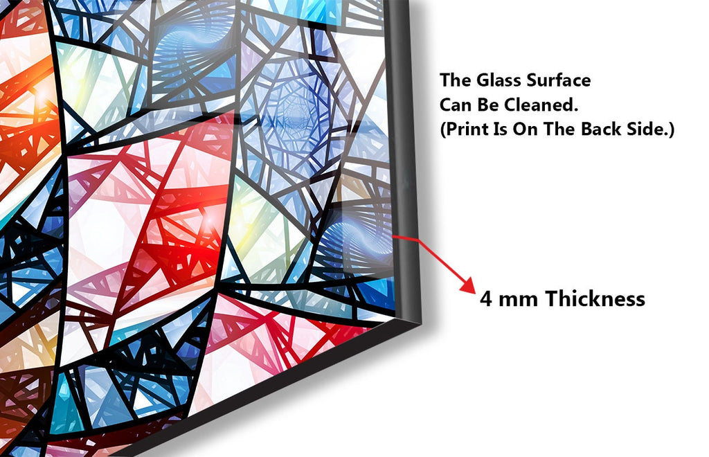 Modern Kaleidoscope Design - Glass Kitchen Backsplash-BacksplashArtworks