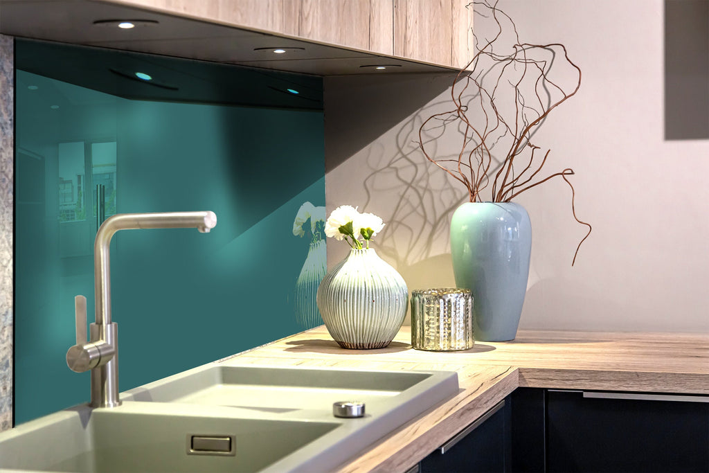Moss Green - Tempered Glass Kitchen Backsplash-BacksplashArtworks