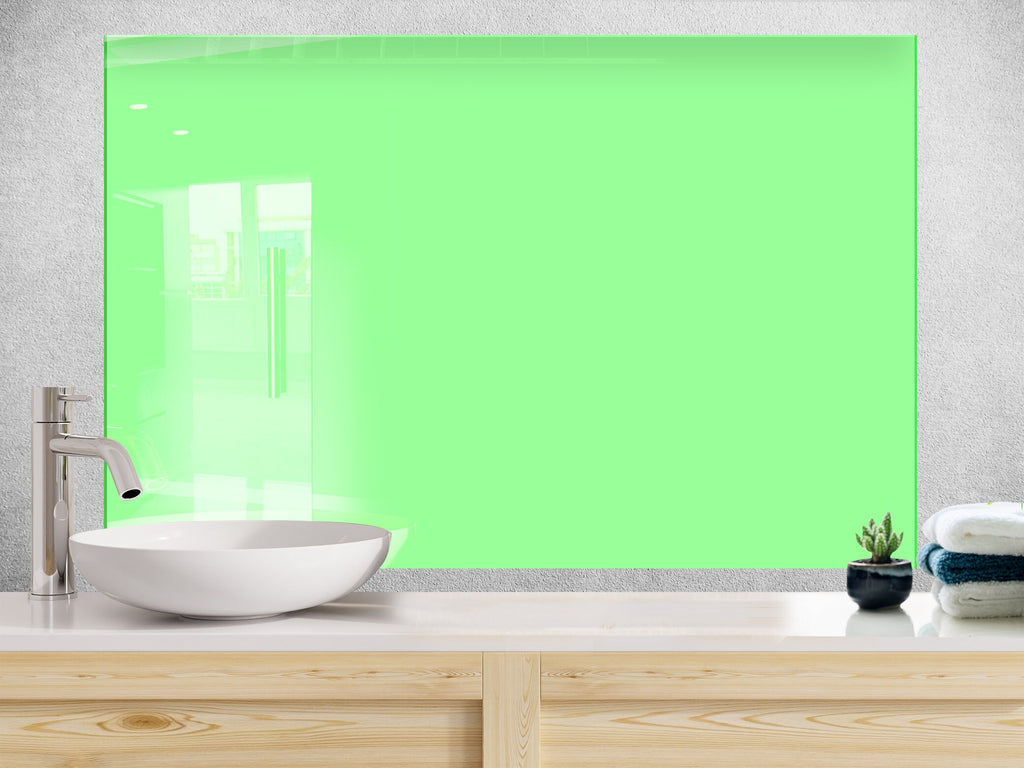 Mint Green - Tempered Glass Kitchen Backsplash-BacksplashArtworks