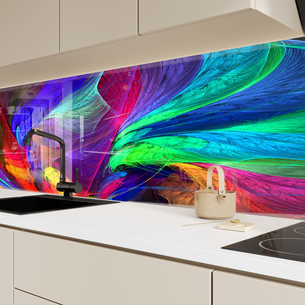 Abstract Tempered Glass Backsplash-BacksplashArtworks