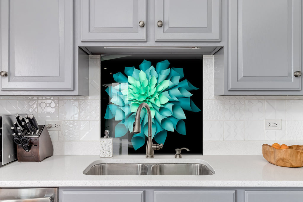 Dandelion Tempered Glass Backsplash-BacksplashArtworks