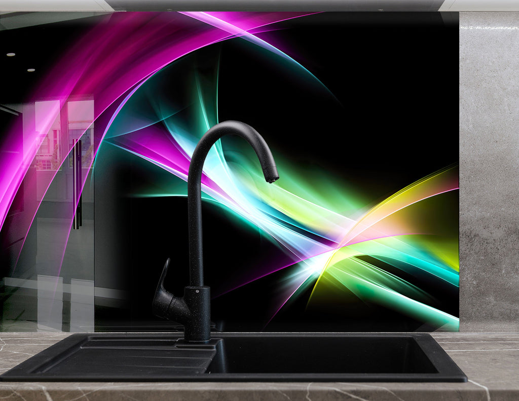 Abstract Tempered Glass Backsplash-BacksplashArtworks