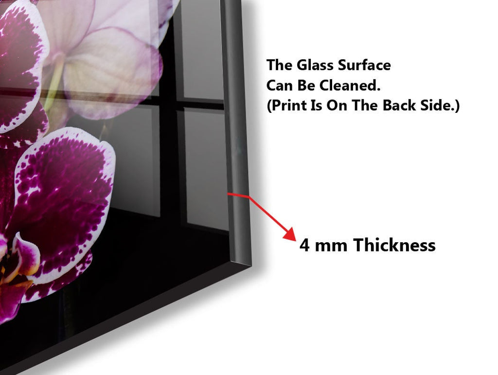 Purple Orchid Tempered Glass Backsplash-BacksplashArtworks