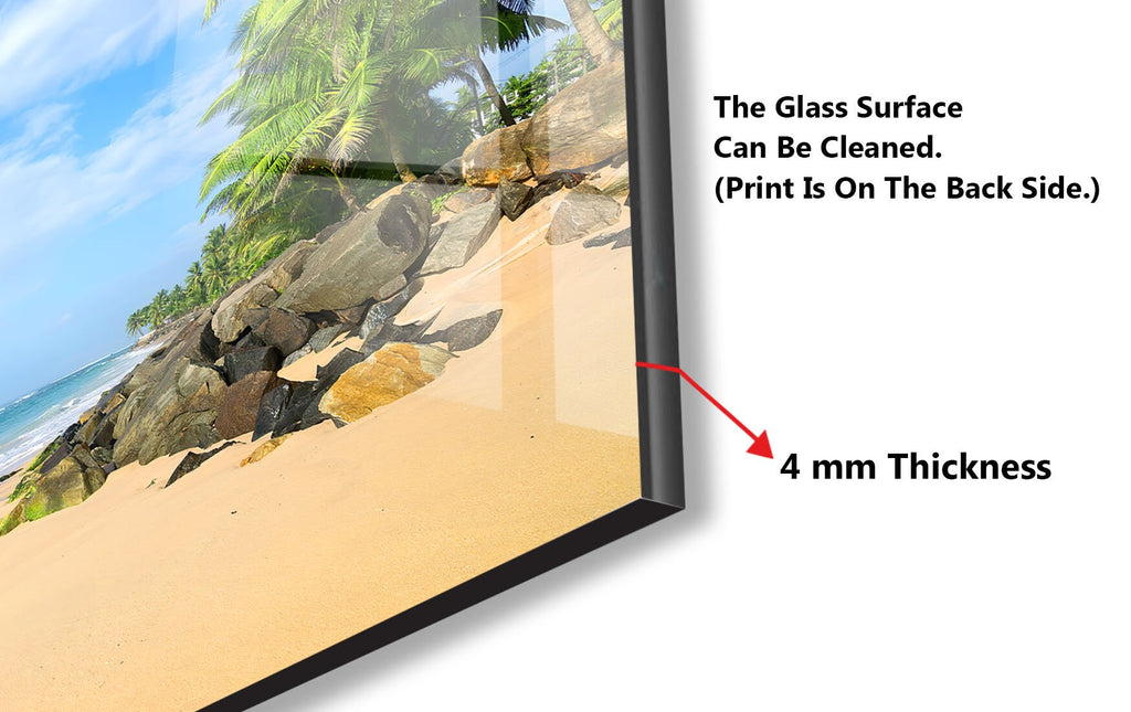 Tropical Beach Kitchen Backsplash – Stunning Tempered Glass Wall Art-BacksplashArtworks