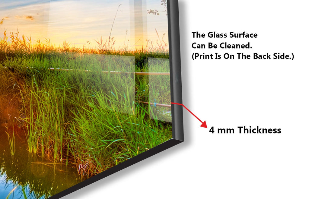 Sunset Lake Dock – Glass Kitchen Backsplash-BacksplashArtworks