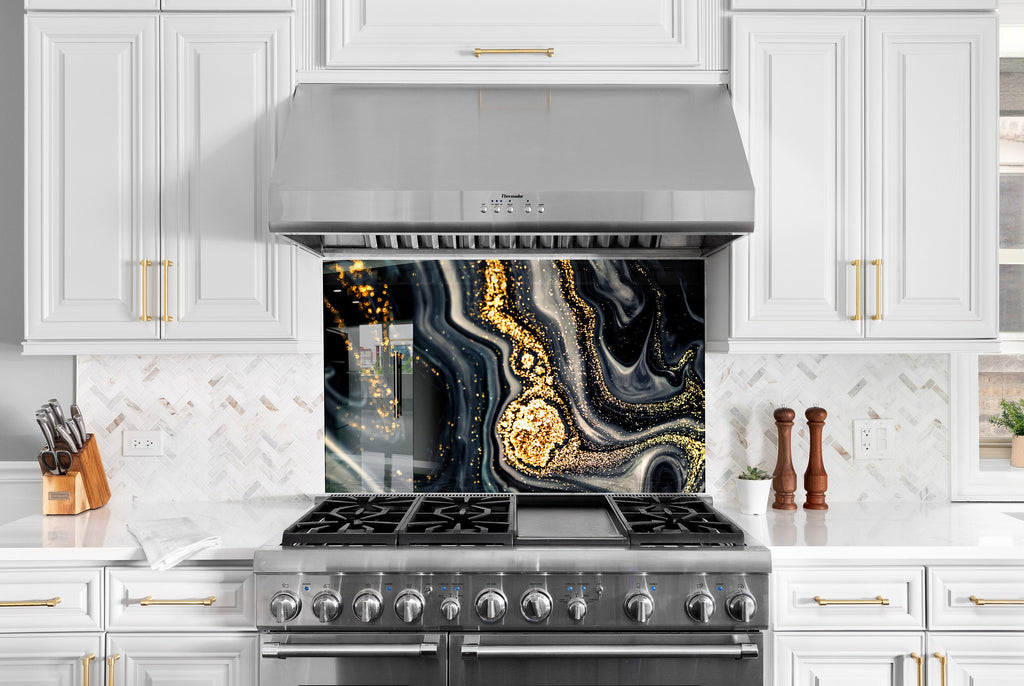 Abstract Tempered Glass Backsplash-BacksplashArtworks
