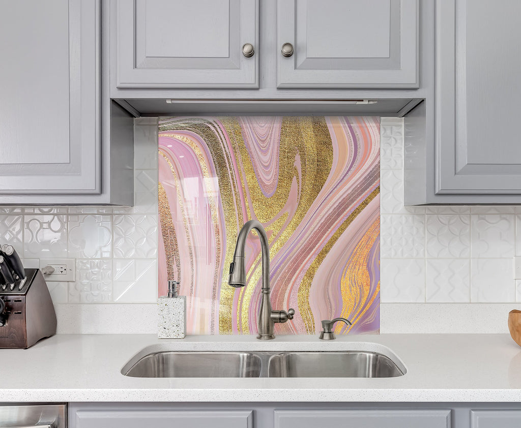 Abstract Tempered Glass Backsplash-BacksplashArtworks